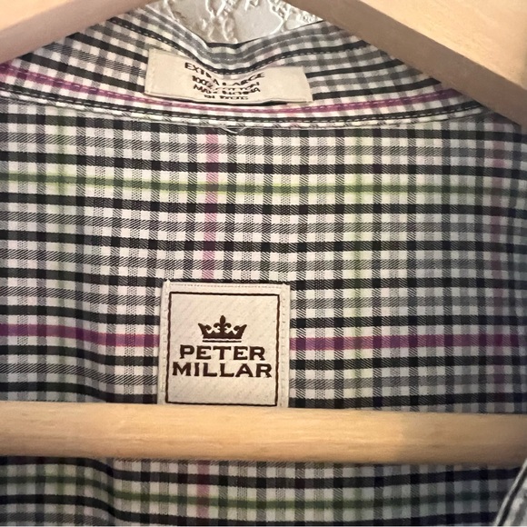Peter Millar Gingham Pattern Long Sleeve Button Down Shirt Size XL - Picture 6 of 12